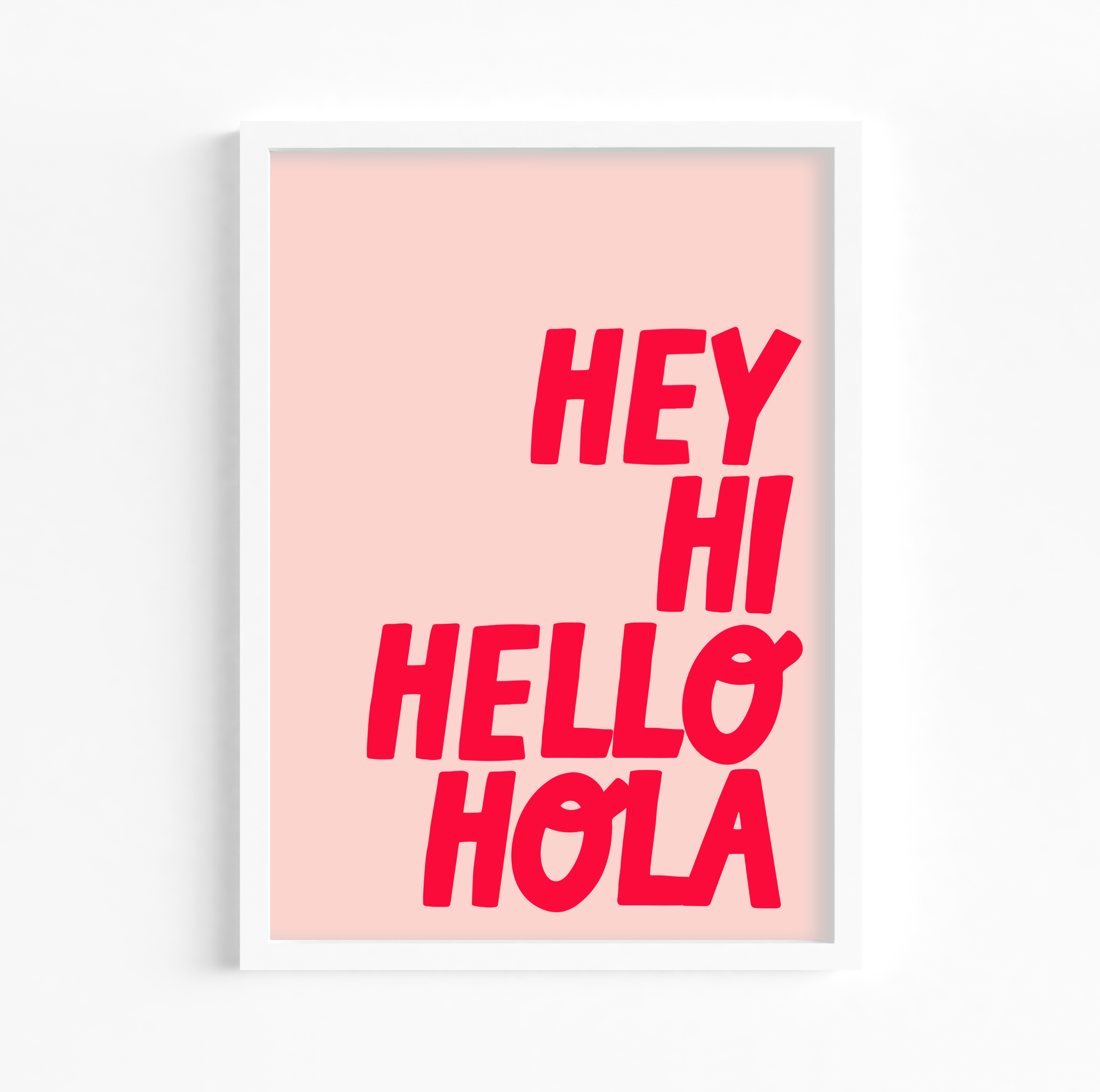 Print with the quote 'Hey, Hi, Hello, Hola!'