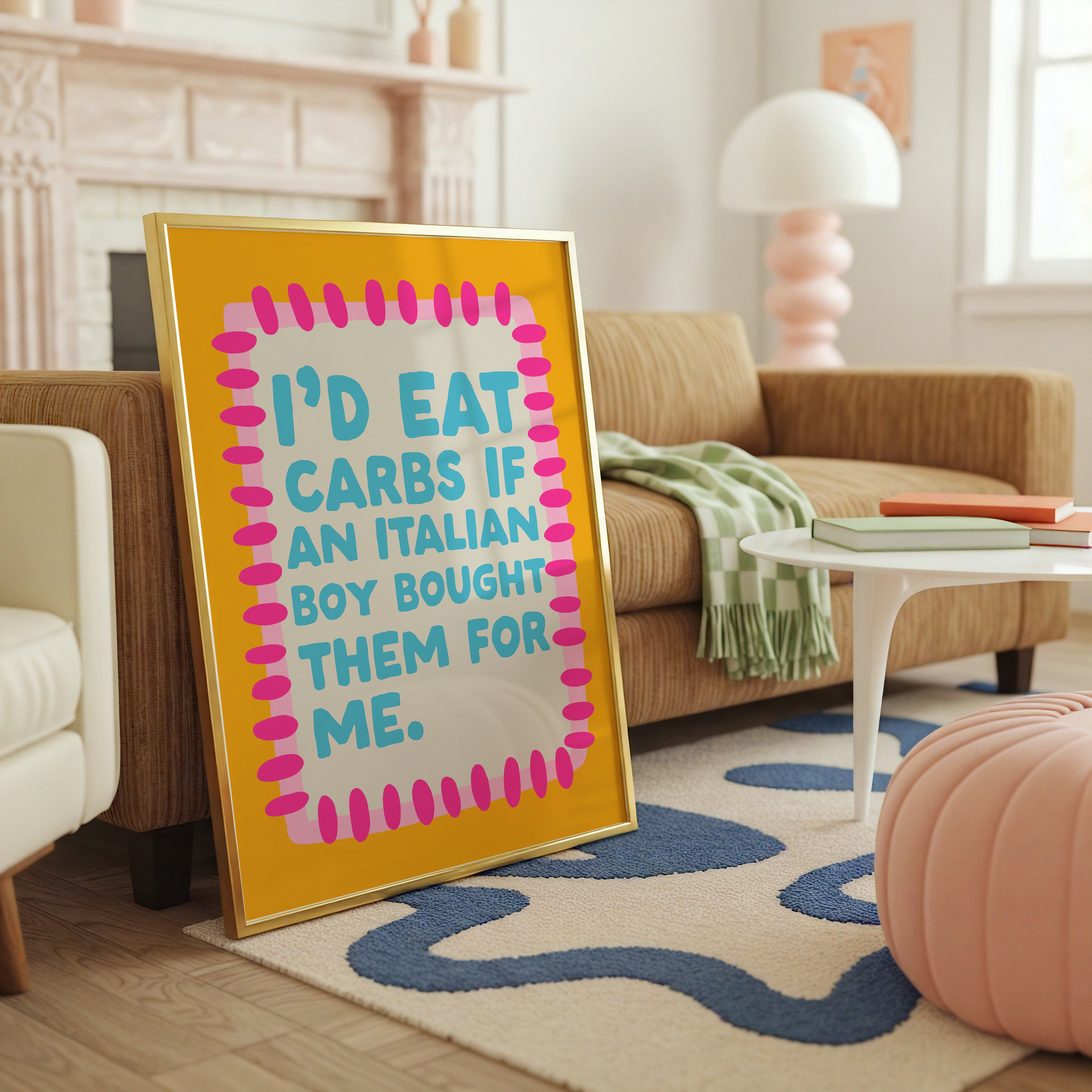 I’d Eat Carbs – Lizzie McGuire Quote Print