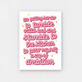 "Framed wall decor: Playful quote on white background, with bold pink font. Adding a touch of fun and laughter to your space."