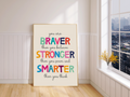  Alt Text for Framed Print Photo 1 (Beige Background): "Framed print: 'You Are Braver Than You Believe, Stronger Than You Seem and Smarter Than You Think' on serene beige backdrop."