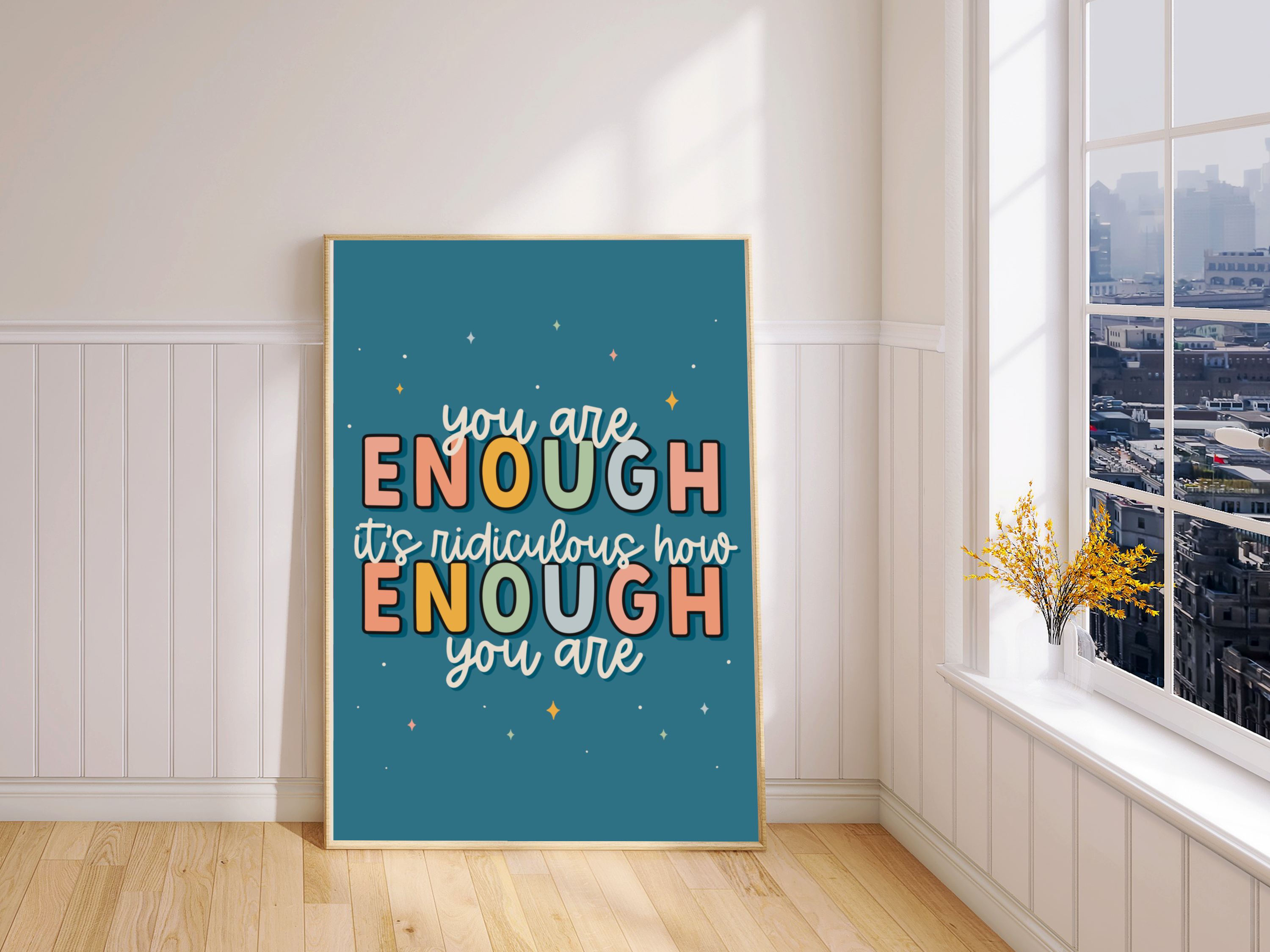 "Motivational Wall Decor - 'Ridiculously Enough' Print in a sleek black frame, radiating confidence. Sized from A5 to A3. Free UK delivery included."