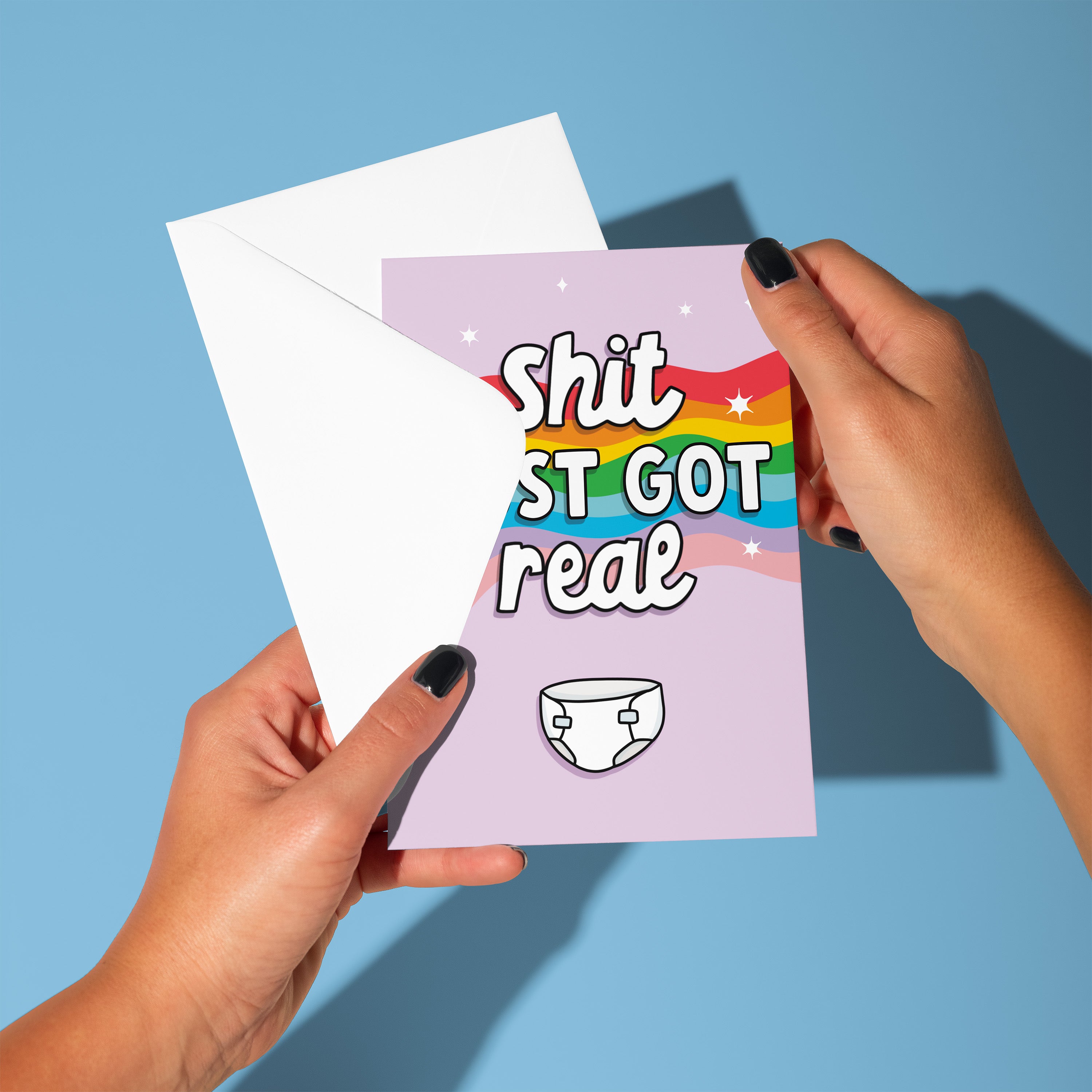 Shit Just Got Real - New Baby Congratulations Card