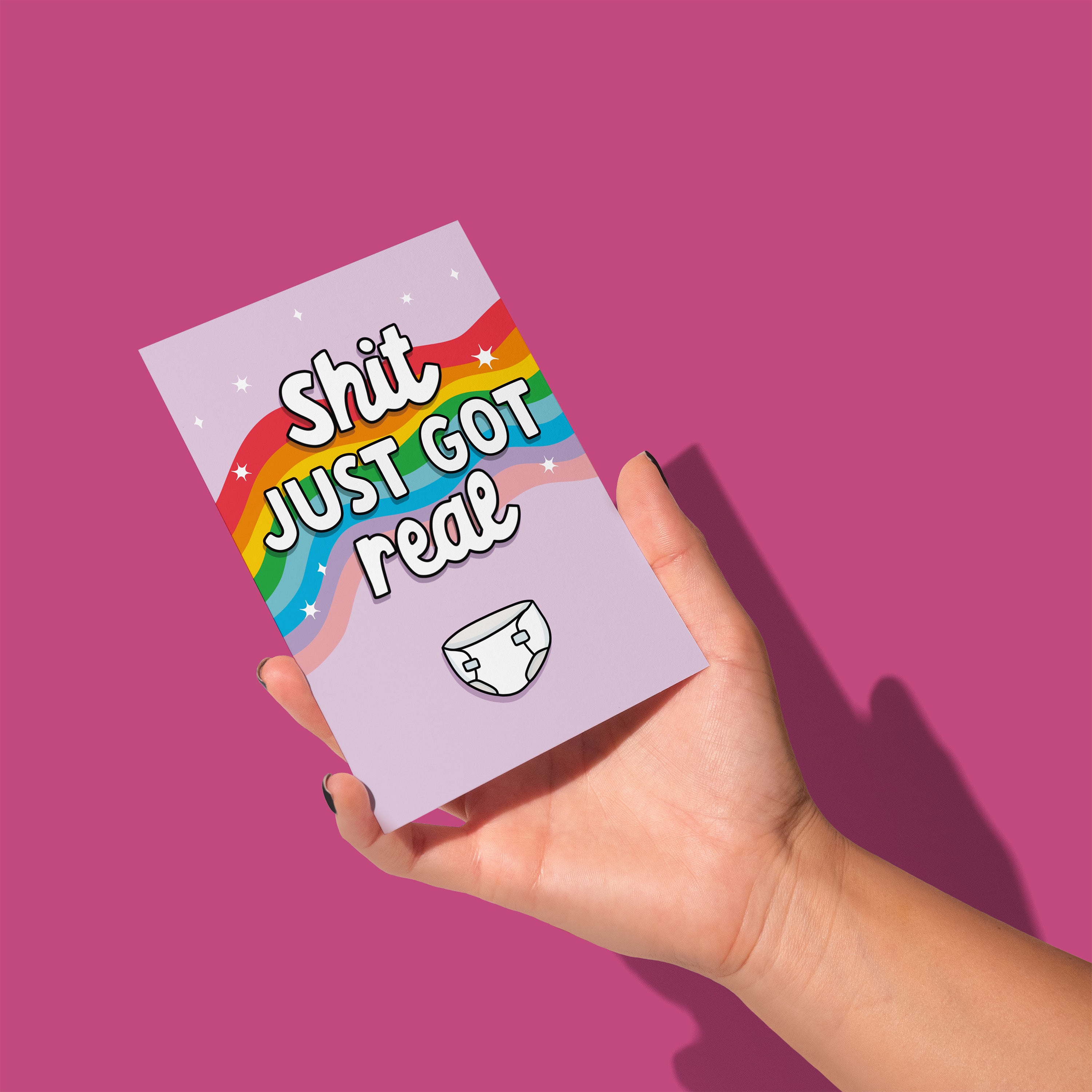 Shit Just Got Real - New Baby Congratulations Card