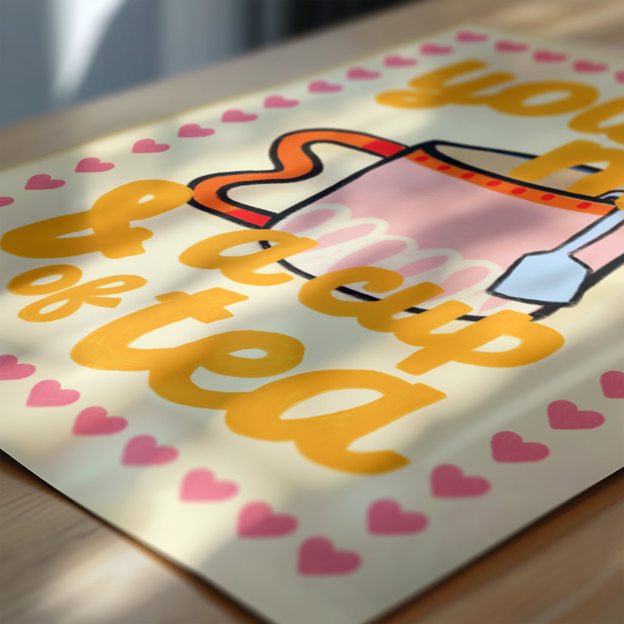 You, Me & a Cup of Tea – Cute Quote Print