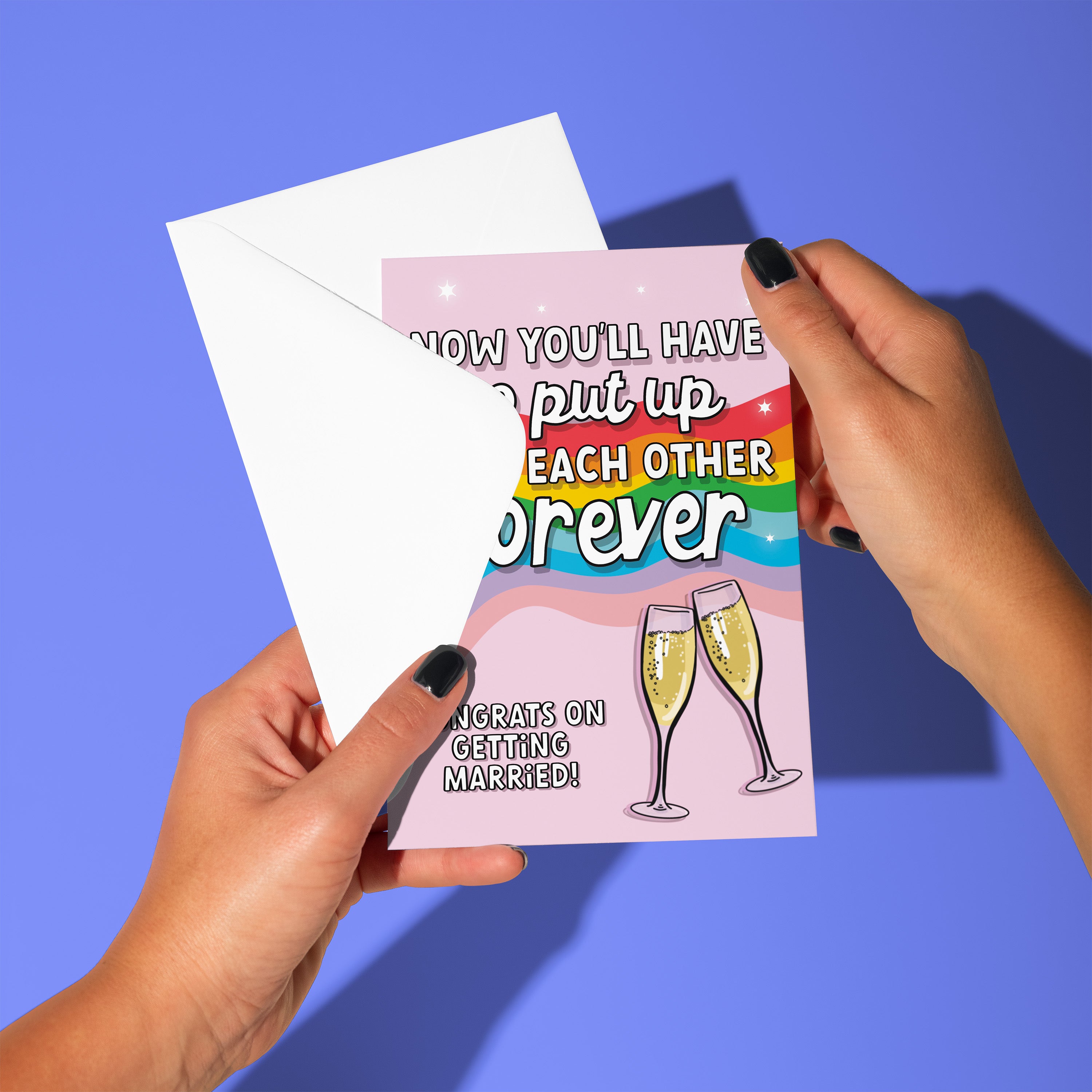 Stuck Together Forever- Newly Married Congratulations Card
