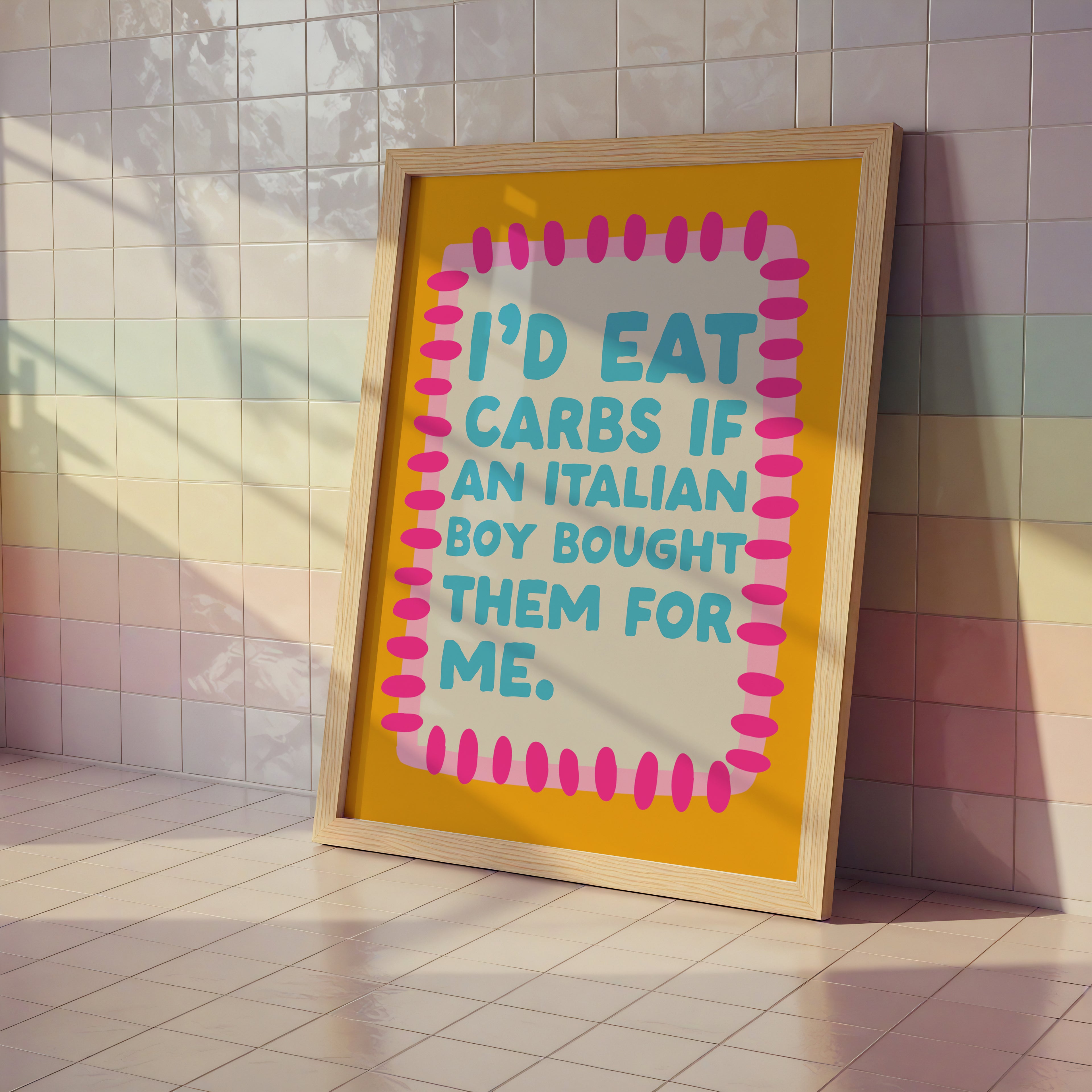 I’d Eat Carbs – Lizzie McGuire Quote Print
