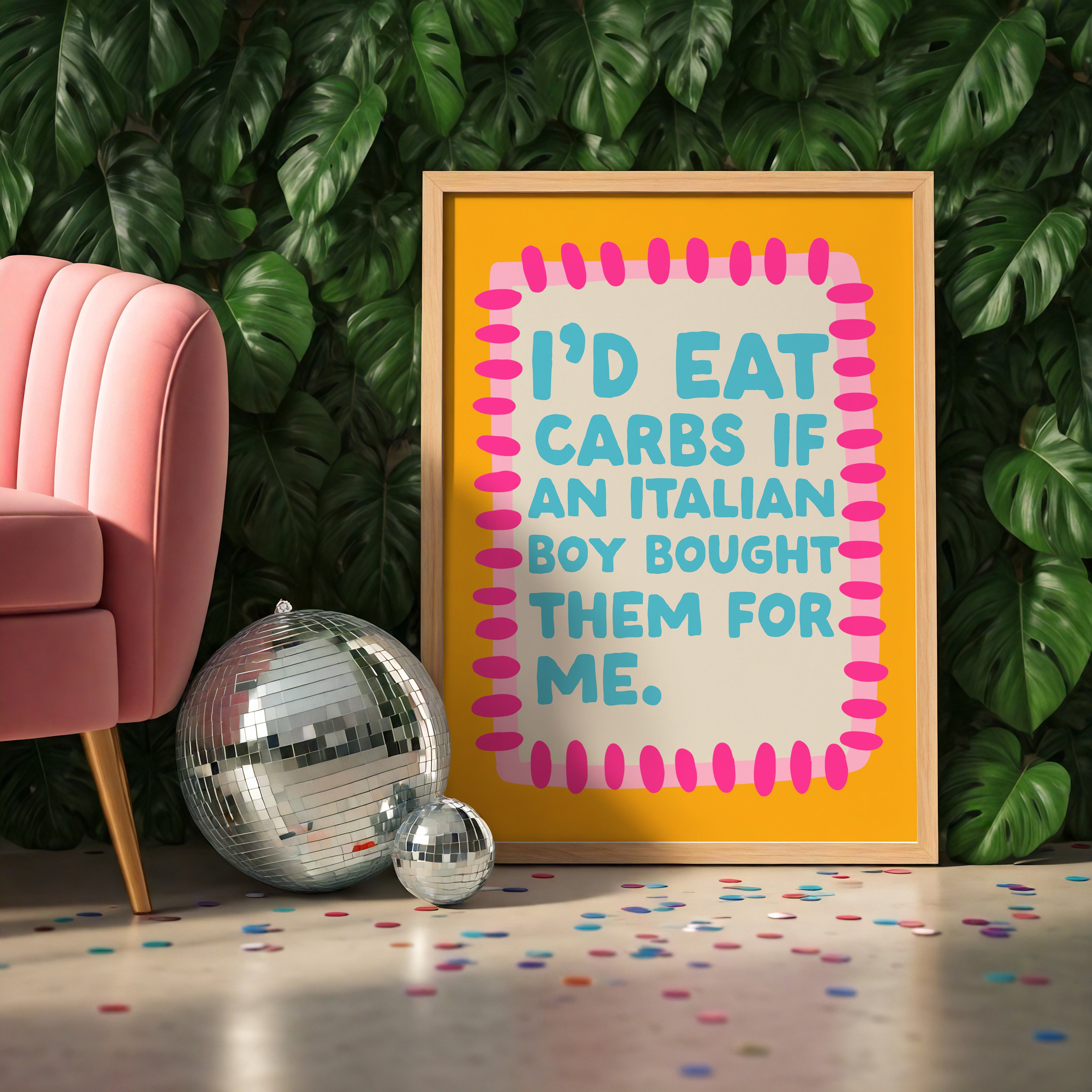 I’d Eat Carbs – Lizzie McGuire Quote Print