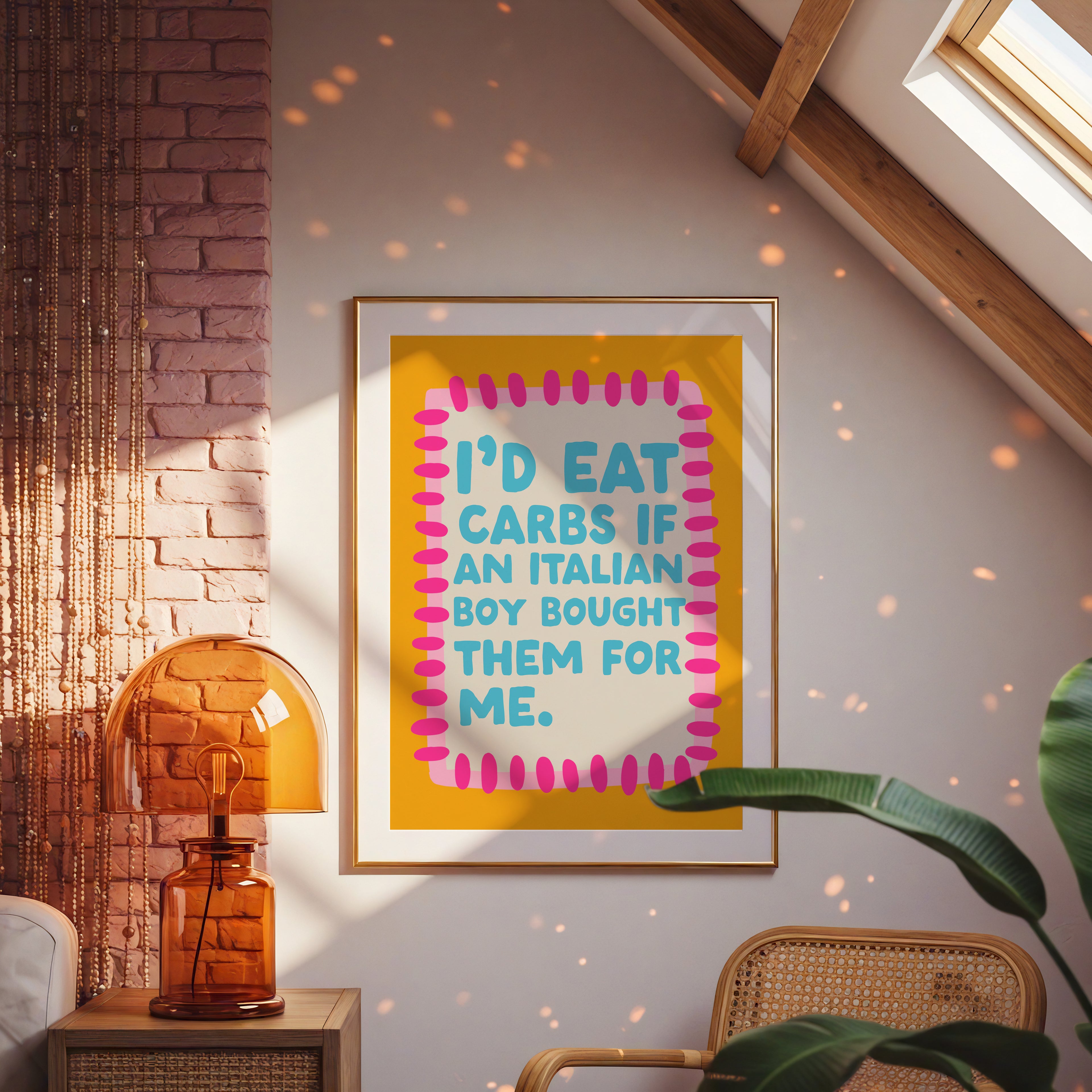I’d Eat Carbs – Lizzie McGuire Quote Print