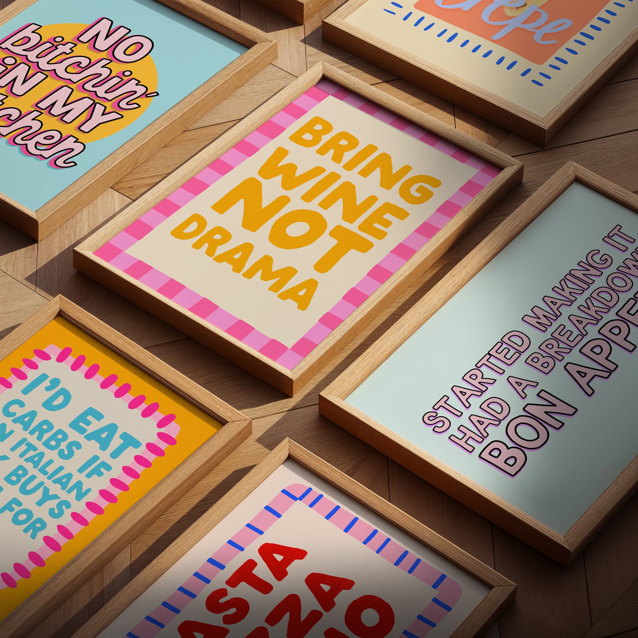 Bring Wine Not Drama – Bold Quote Print