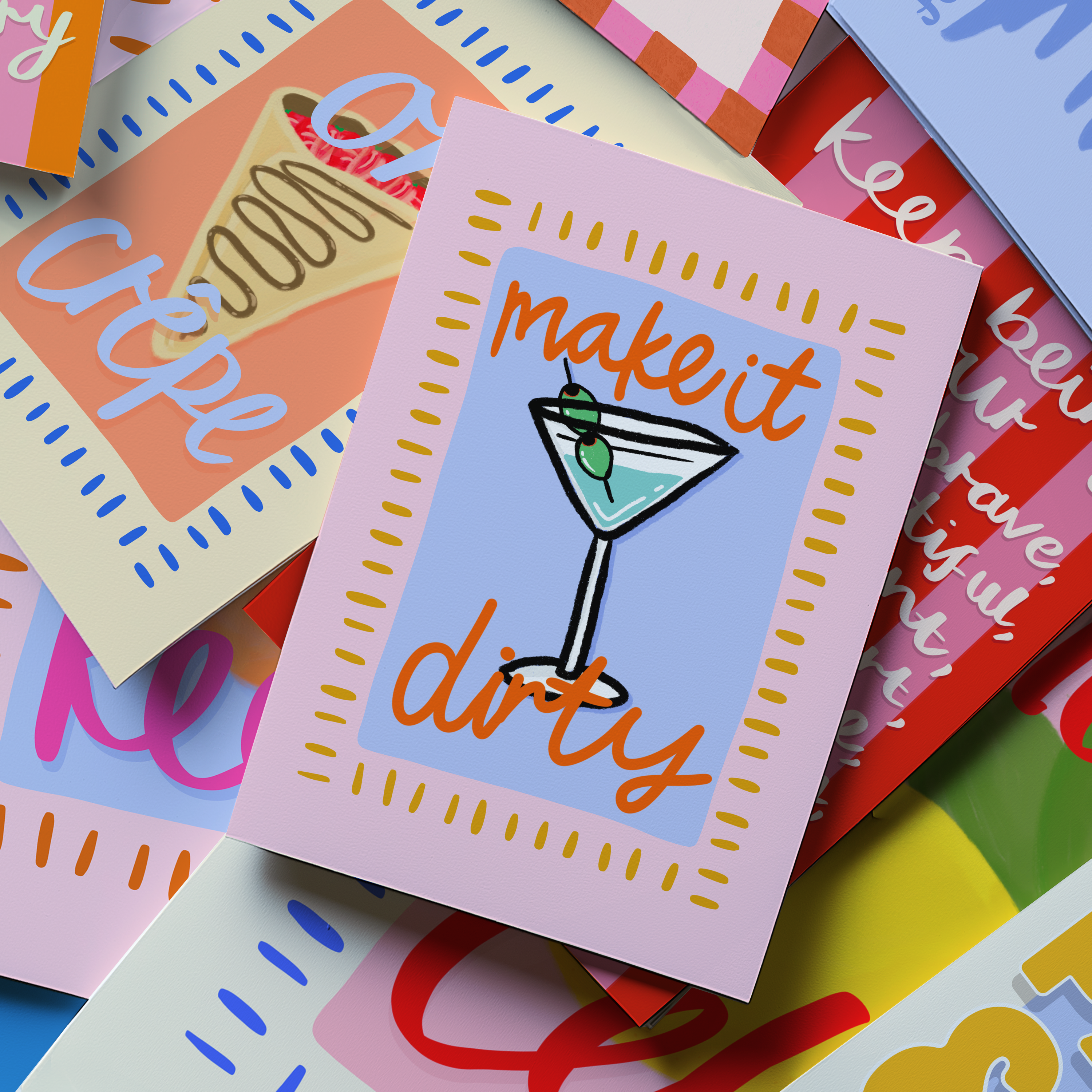 Make It Dirty - Martini Print