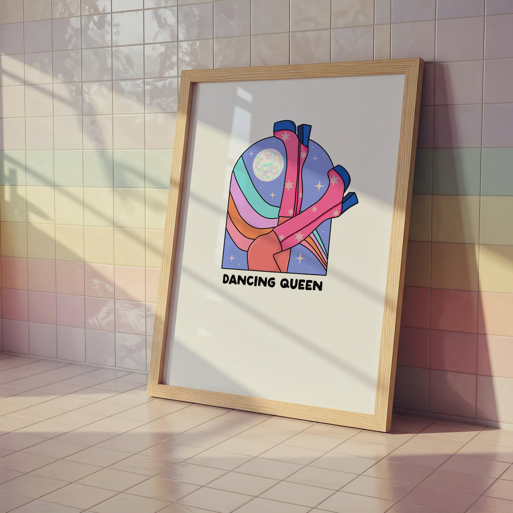Dancing Queen – Disco Boots Retro Art Print