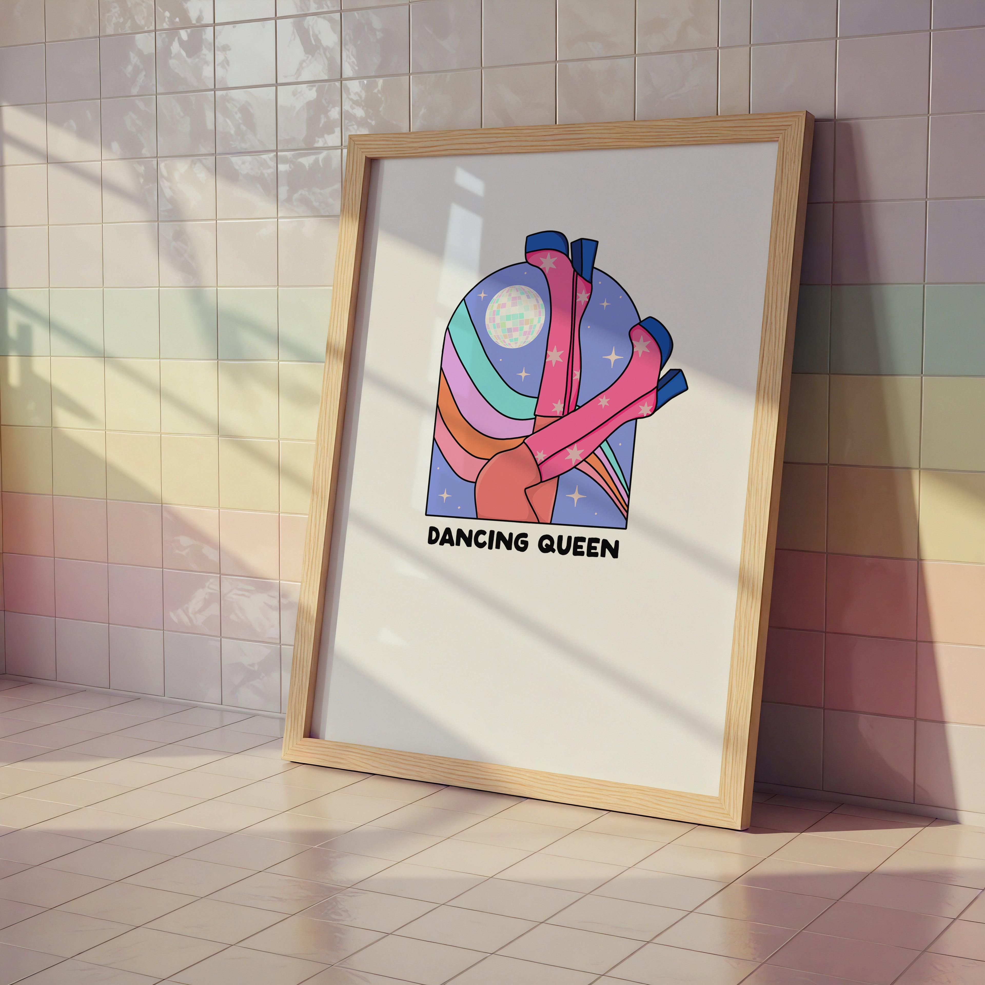 Dancing Queen – Disco Boots Retro Art Print