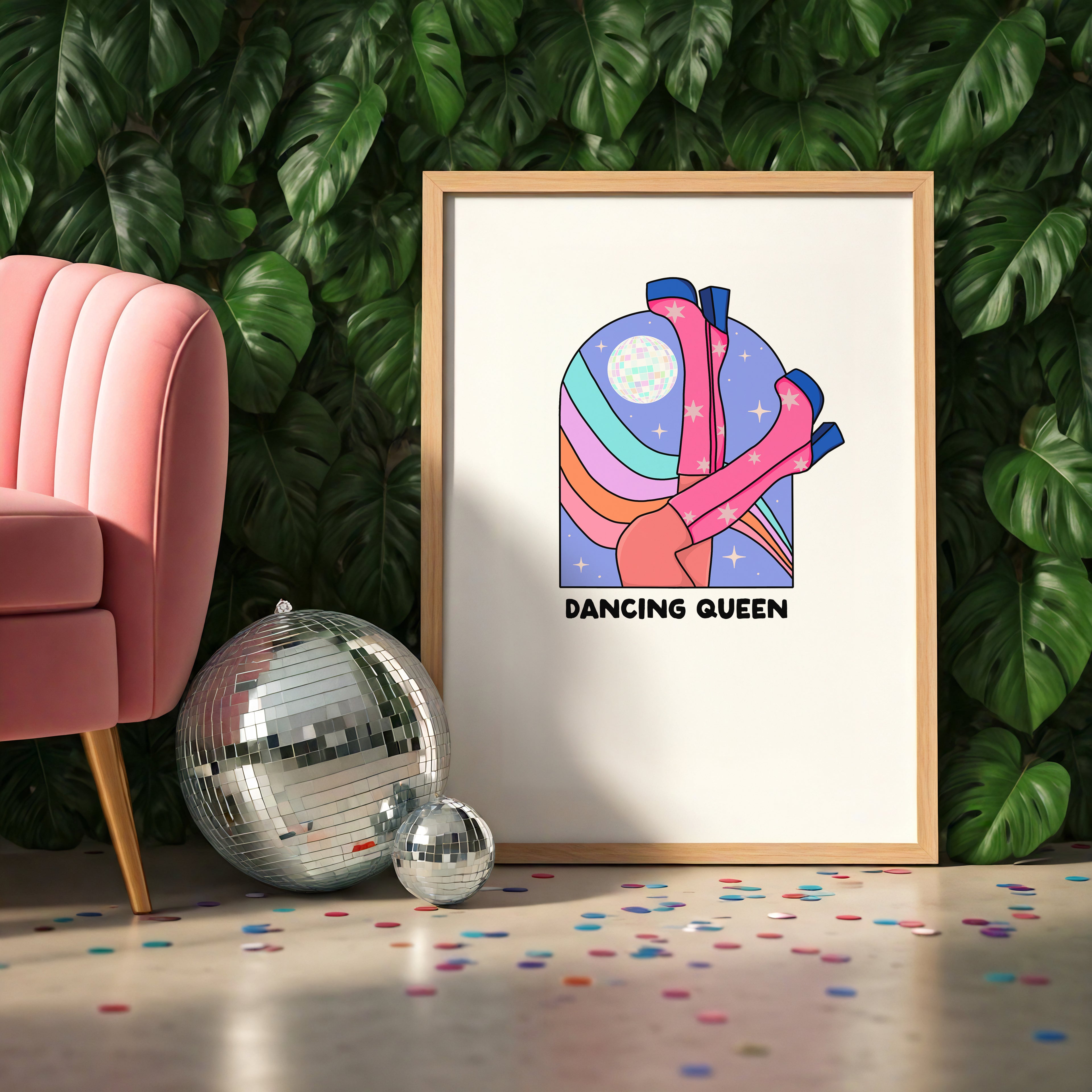 Dancing Queen – Disco Boots Retro Art Print