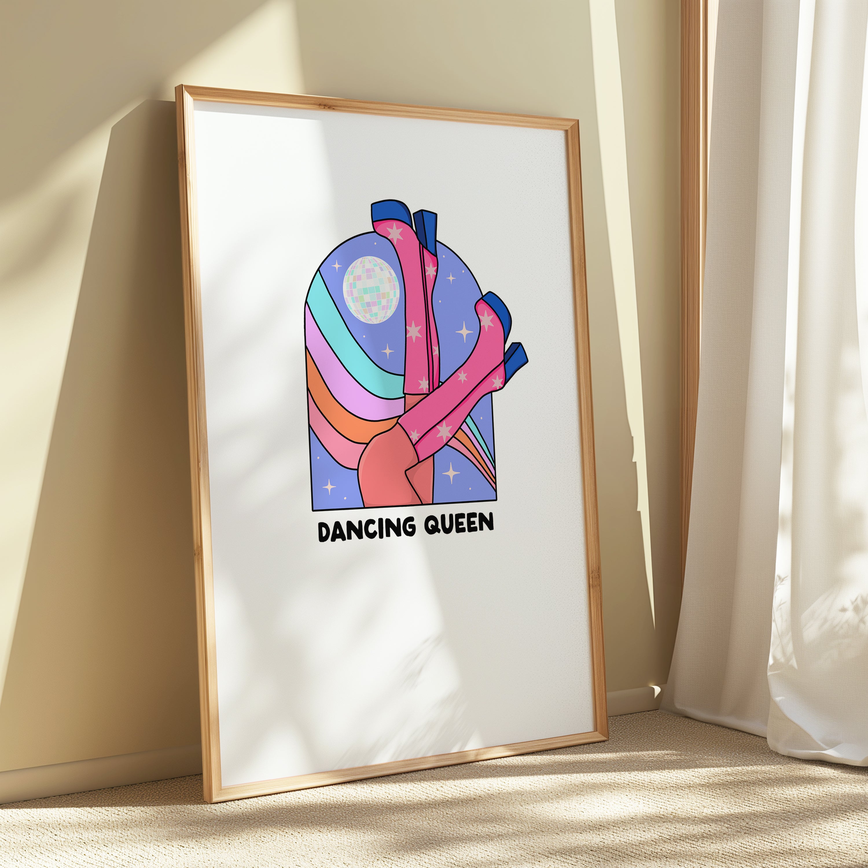 Dancing Queen – Disco Boots Retro Art Print