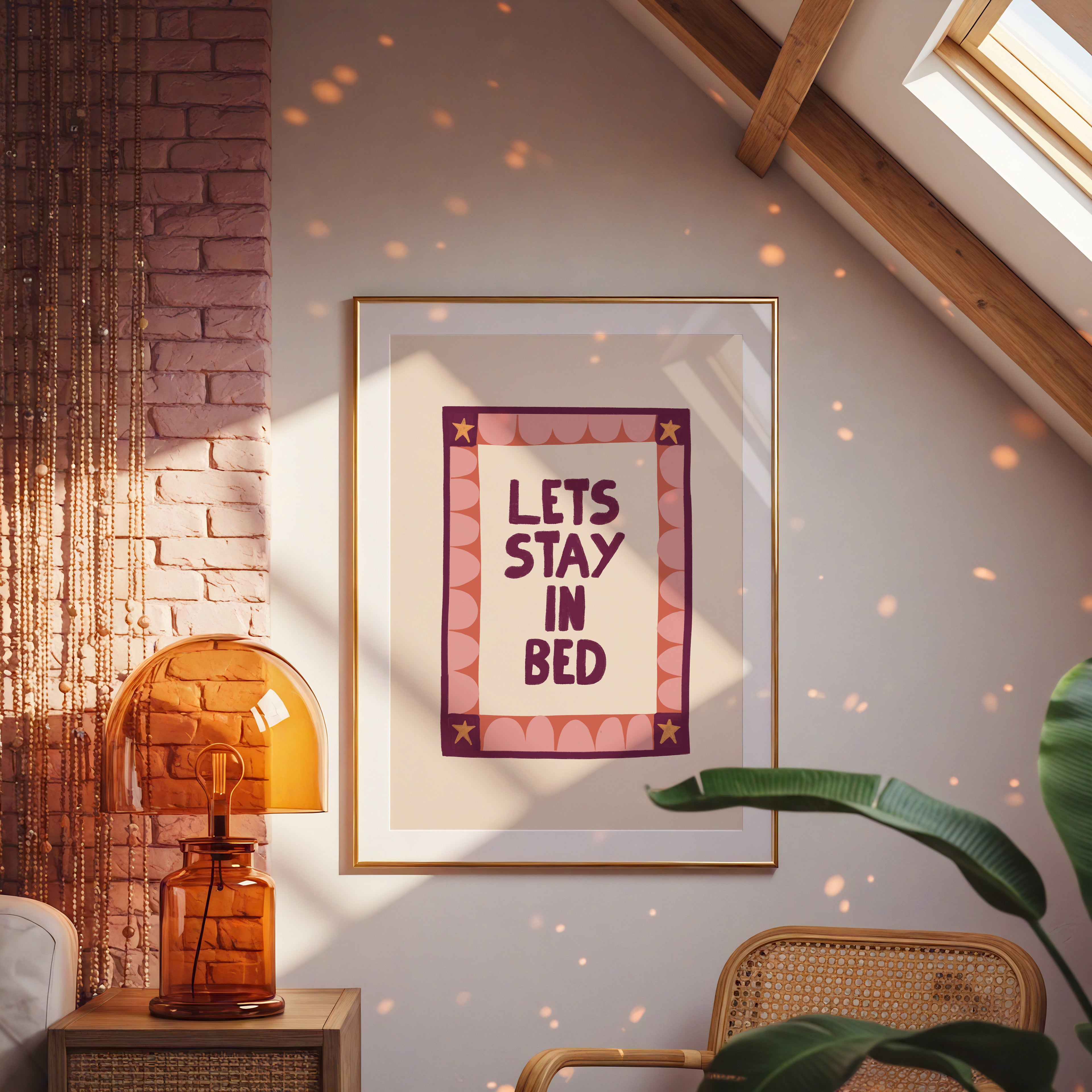 Let’s Stay in Bed – Cosy Quote Print