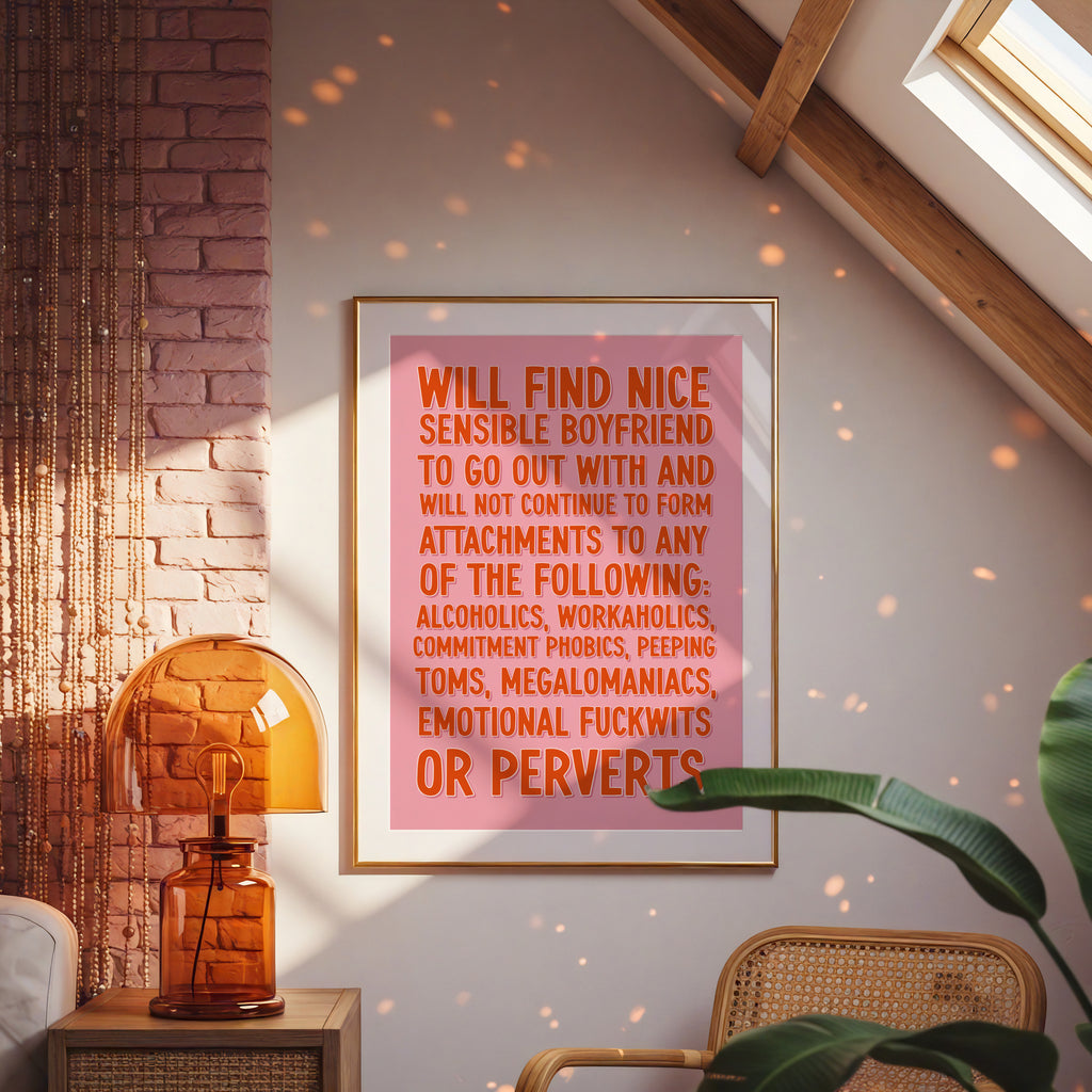 Bridget Jones Inspired Quote – Funny Statement Print