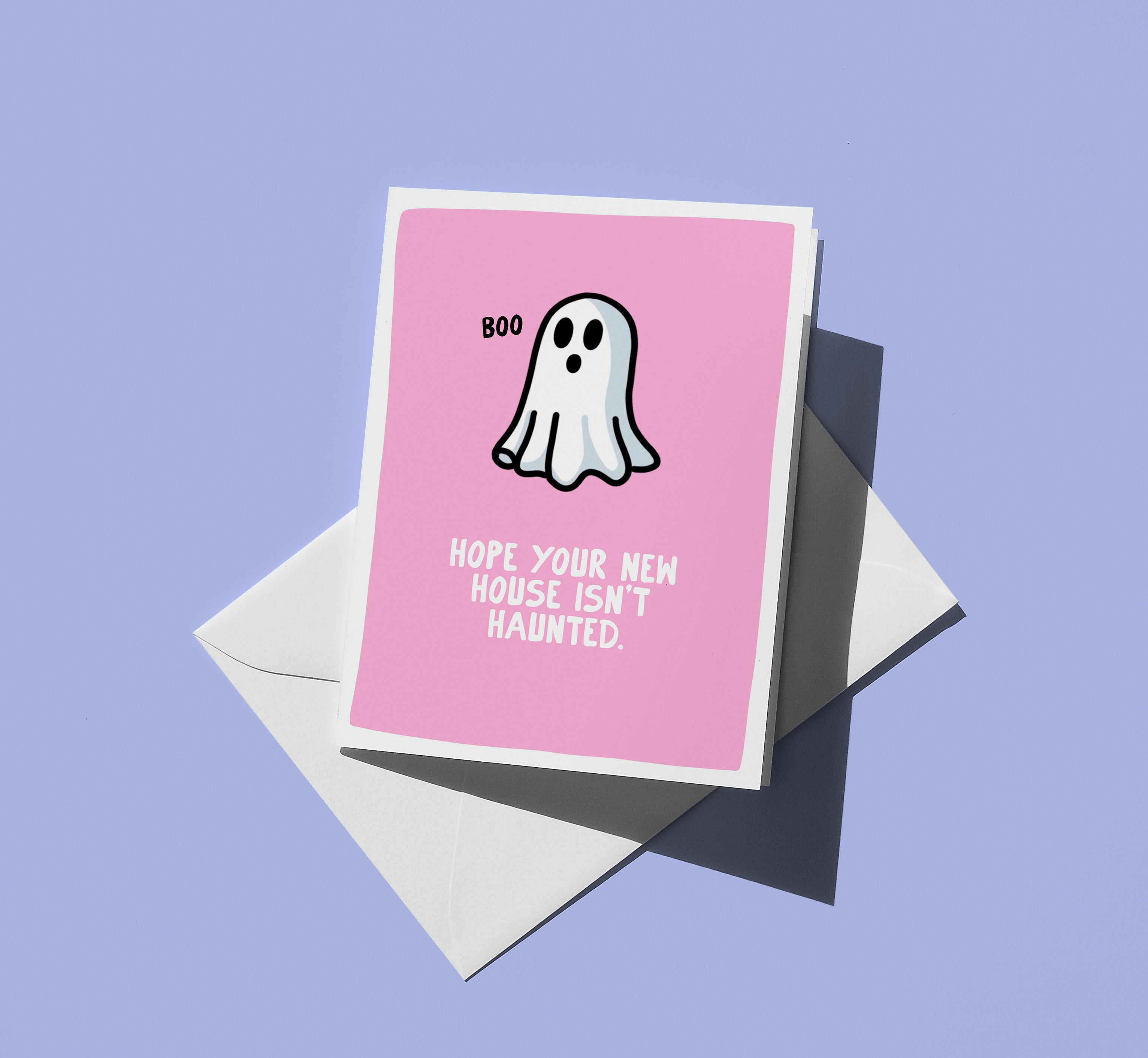 Funny New Home Card – Haunted House Ghost Greeting (A6)